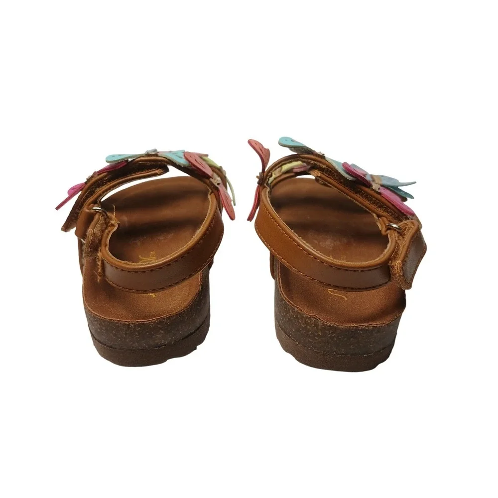Sugar Haddy Sandals Toddler Girls Size 6M Brown Multi Butterfly Strappy Shoes